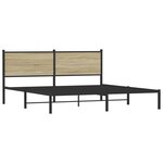 vidaXL Cadre de lit en métal sans matelas chêne sonoma 160x200 cm