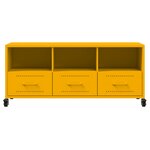 vidaXL Meuble TV jaune moutarde 100 5x39x43 5 cm acier laminé à froid