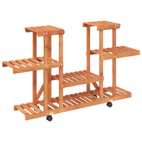 vidaXL Support à fleurs avec roues 110x25x78 cm bois massif de sapin