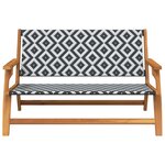 vidaXL Banc de jardin Noir et blanc 122x76x73.5 cm Bois massif d'acacia