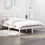 vidaXL Cadre de lit Blanc Bois massif 140x190 cm