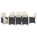 vidaXL Ensemble de salle à manger de jardin de 9 pièces avec coussins - Rattan Poly Noir
