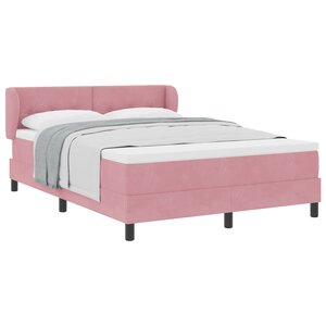 Lit Box Spring vidaXL avec Matelas Rose 140x200 cm Velours