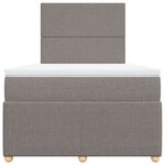 vidaXL Sommier à lattes de lit avec matelas Taupe 120x200 cm Tissu