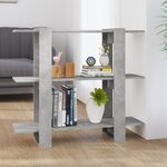vidaXL Bibliothèque/Séparateur de pièce Gris béton 100x30x87 cm