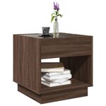 vidaXL Table basse avec LED infini chêne marron 50x50x50 cm
