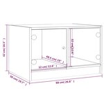 vidaXL Table basse avec portes en verre gris béton 68x50x42 cm
