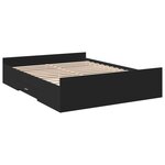 vidaXL Cadre de lit avec tiroirs sans matelas noir 150x200 cm