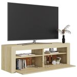 vidaXL Meuble TV avec lumières LED chêne sonoma 120x35x40 cm