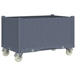 vidaXL Jardinière à roulettes gris 80x50x54 cm PP