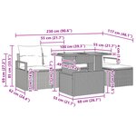 Ensemble de canapé de jardin 6 pièces avec coussins Beige en Rotin