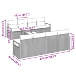 Ensemble de Canapé de Jardin 9 Pièces avec Coussins Beige en Rattan Poly