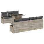 Ensemble de Canapé de Jardin vidaXL 8 Pièces avec Coussins Gris Clair Poly Rattan