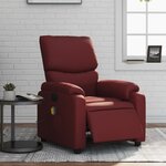 vidaXL Fauteuil de massage inclinable électrique rouge bordeaux