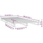 vidaXL Lit de palette sans matelas noir bois massif