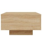 vidaXL Table basse avec lumières LED chêne sonoma 55x55x31 cm