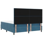 vidaXL Lit à ressorts avec matelas et LED Bleu foncé 180x200 cm Velours