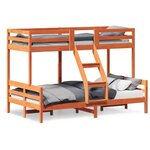 vidaXL Lit superposé sans matelas 90x200/120x200 cm bois massif