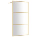vidaXL Paroi de douche avec verre ESG transparent doré 115x195 cm