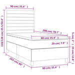 vidaXL Sommier à lattes de lit et matelas et LED Noir 90x200 cm Tissu