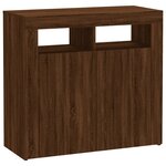 vidaXL Buffet avec lumières LED chêne marron 80x35x75 cm