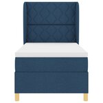 vidaXL Lit à ressort avec matelas en bleu - 100x200 cm  Tissu