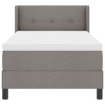 Lit à ressorts vidaXL avec matelas Taupe 100x200 cm Tissu