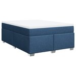 vidaXL Sommier à lattes de lit avec matelas Bleu 140x190 cm Tissu