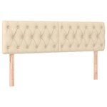 vidaXL Sommier à lattes de lit avec matelas LED Crème 160x200 cm Tissu