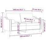 vidaXL Canapé 2 places avec oreillers gris foncé 140 cm tissu