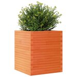 vidaXL Jardinière cire marron 60x60x68 5 cm bois de pin massif