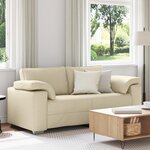 vidaXL Canapés Loveseat Crème 140 cm en tissu