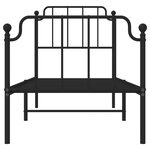 vidaXL Cadre de lit métal sans matelas avec pied de lit noir 80x200 cm