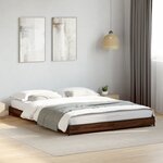vidaXL Cadre de lit sans matelas chêne marron 135x190 cm