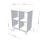 Meuble de rangement NABOSKY verni 2x2