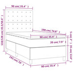 vidaXL Sommier à lattes de lit avec matelas Noir 90x190 cm Similicuir