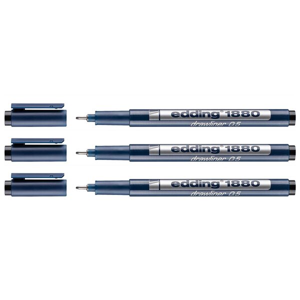 Feutre Fin de Précision Drawliner 1880 Noir (0.5) 0 5 mm x 3 EDDING