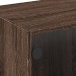 vidaXL Meuble TV avec portes en verre chêne marron 68x37x42 cm
