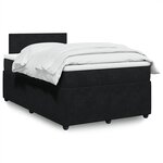 vidaXL Sommier à lattes de lit avec matelas noir 120x190 cm velours