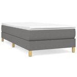 vidaXL Cadre de lit Gris foncé 90x190 cm Tissu