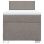 vidaXL Sommier à lattes de lit avec matelas Taupe 90x190 cm Tissu