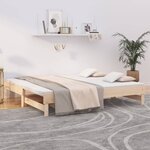 vidaXL Lit coulissant 2x(75x190) cm Bois de pin massif