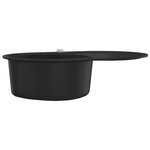 vidaXL Évier de cuisine en granit Bac unique Ovale Noir