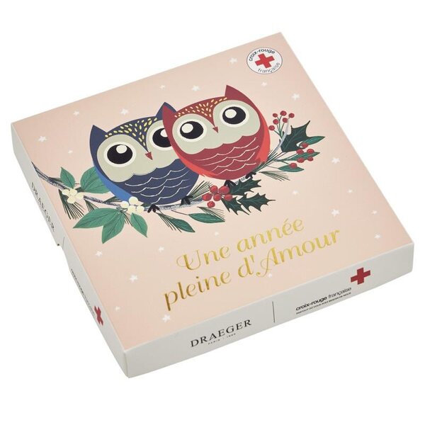Lot de 6 cartes de voeux avec enveloppe  coffret croix-rouge amour - draeger paris