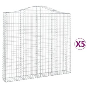 vidaXL Paniers à gabions arqués 5 Pièces 200x30x180/200 cm Fer galvanisé