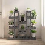 vidaXL Support à plantes Gris 104 5x25x109 5 cm Bois massif de pin