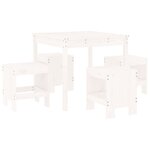 vidaXL Ensemble à manger de jardin 5Pièces blanc bois massif de pin
