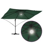 vidaXL Parasol déporté vert Vert Polyester  Métal Grand Hauteur réglable