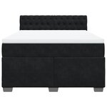 vidaXL Sommier à lattes de lit avec matelas Noir 140x200 cm Velours
