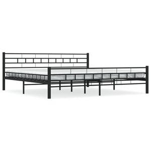 vidaXL Cadre de lit sans matelas noir acier 180x200 cm
